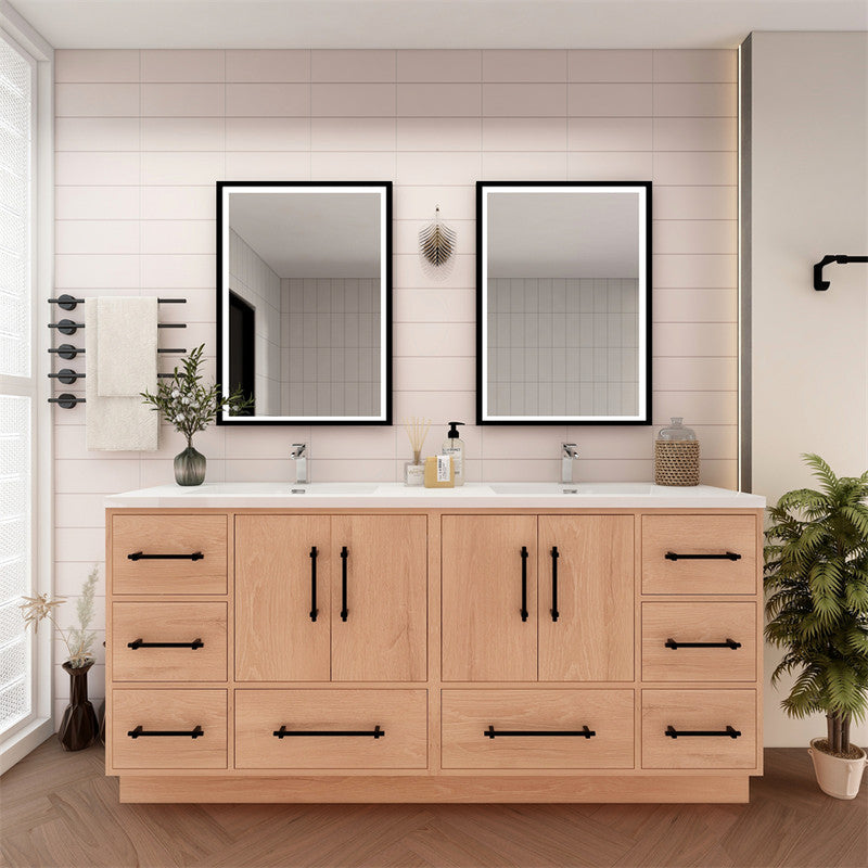 Victoria 72" Freestanding Bathroom Vanity with Reinforced Acrylic Integrated Sink Top