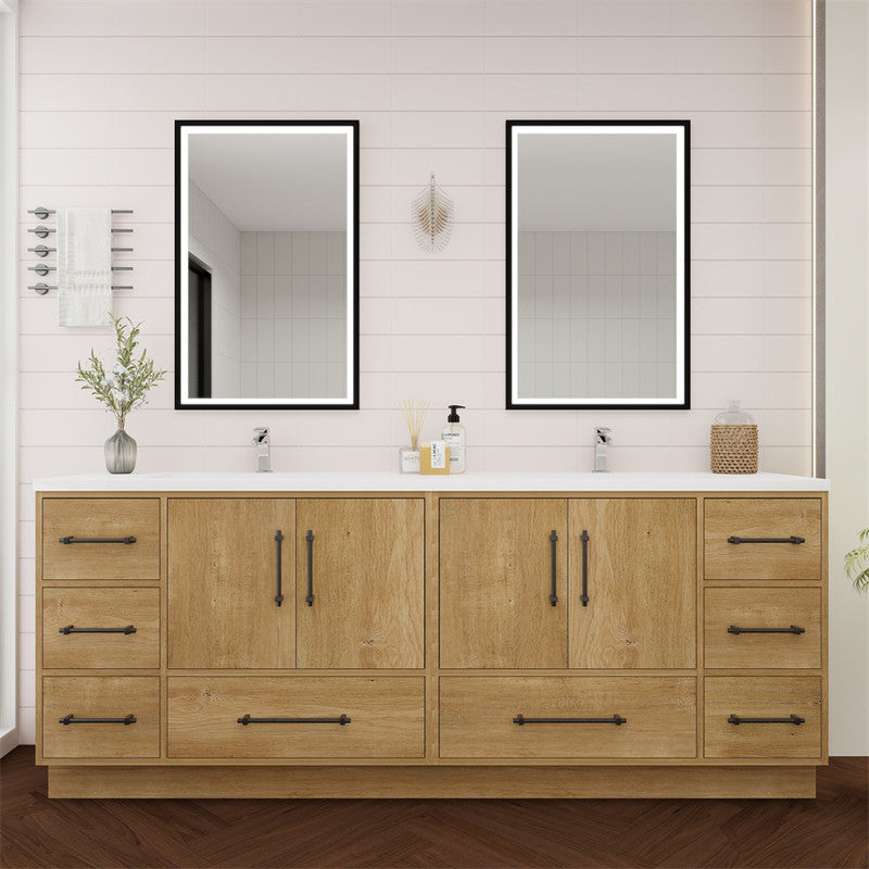 Victoria 84" Freestanding Bathroom Vanity with Reinforced Acrylic Integrated Sink Top