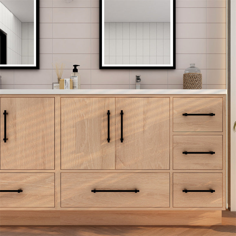 Victoria 84" Freestanding Bathroom Vanity with Reinforced Acrylic Integrated Sink Top