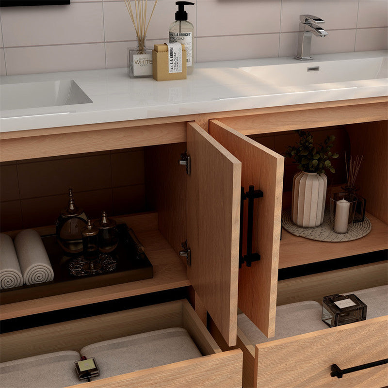 Victoria 84" Freestanding Bathroom Vanity with Reinforced Acrylic Integrated Sink Top