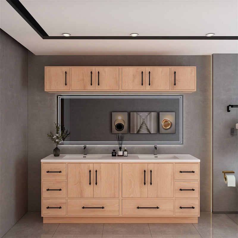 Victoria 84" Freestanding Bathroom Vanity with Reinforced Acrylic Integrated Sink Top