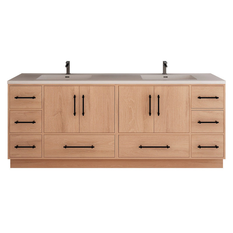 Victoria 84" Freestanding Bathroom Vanity with Reinforced Acrylic Integrated Sink Top