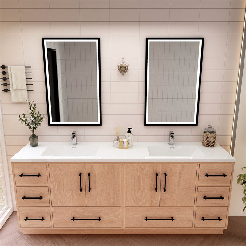 Victoria 84" Freestanding Bathroom Vanity with Reinforced Acrylic Integrated Sink Top