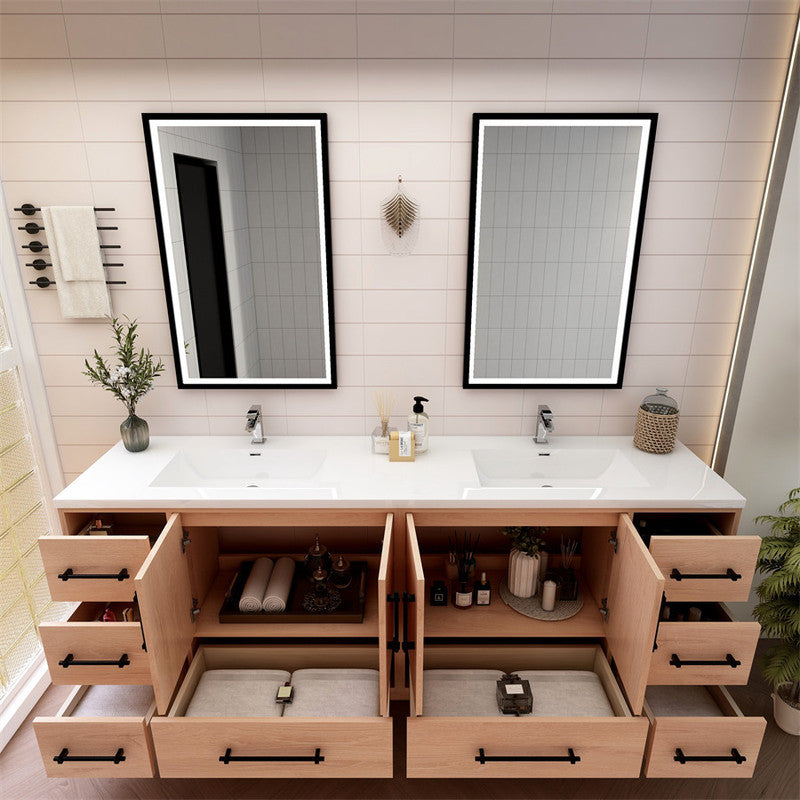 Victoria 84" Freestanding Bathroom Vanity with Reinforced Acrylic Integrated Sink Top