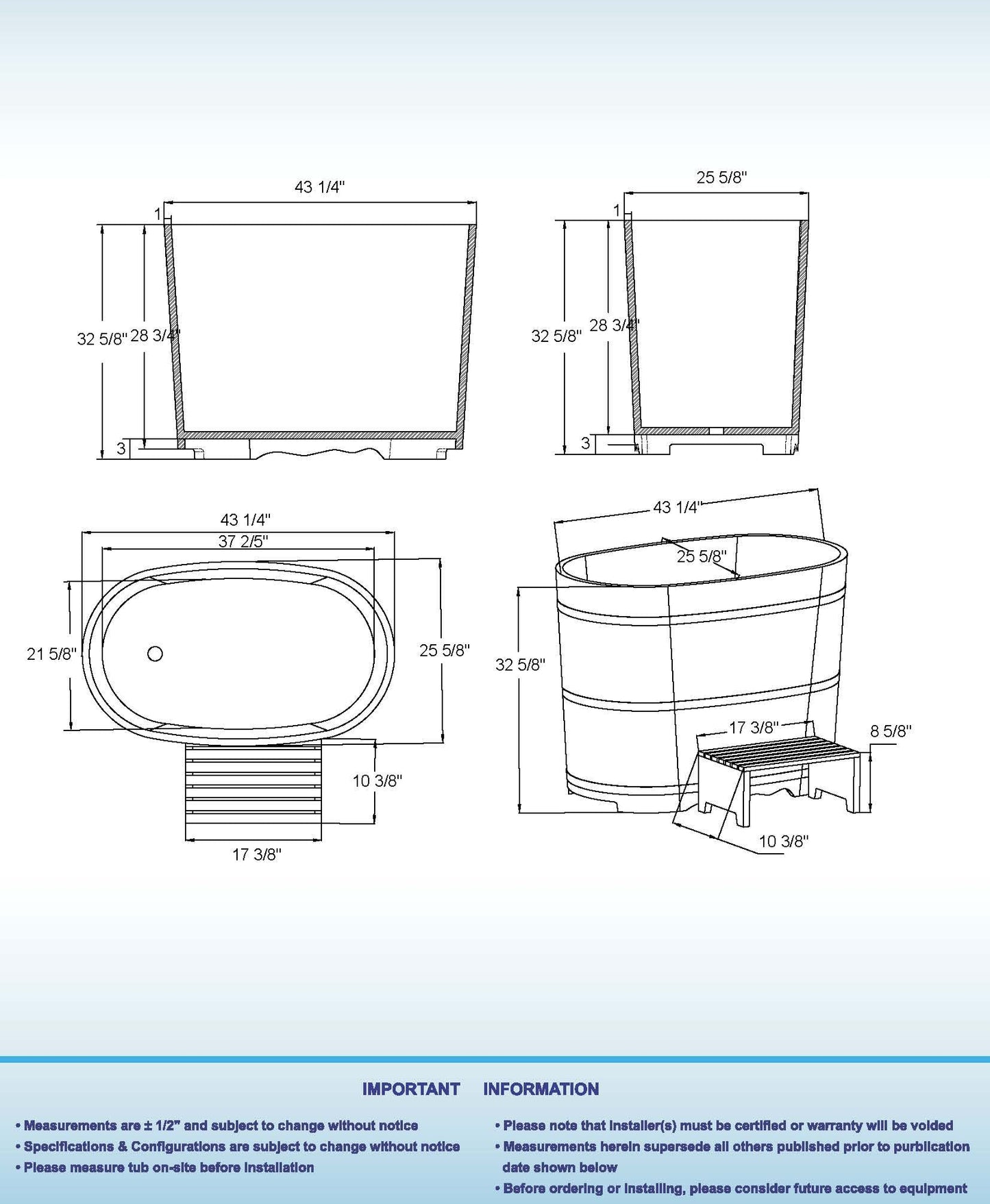 Ki 43" Freestanding Bathtub