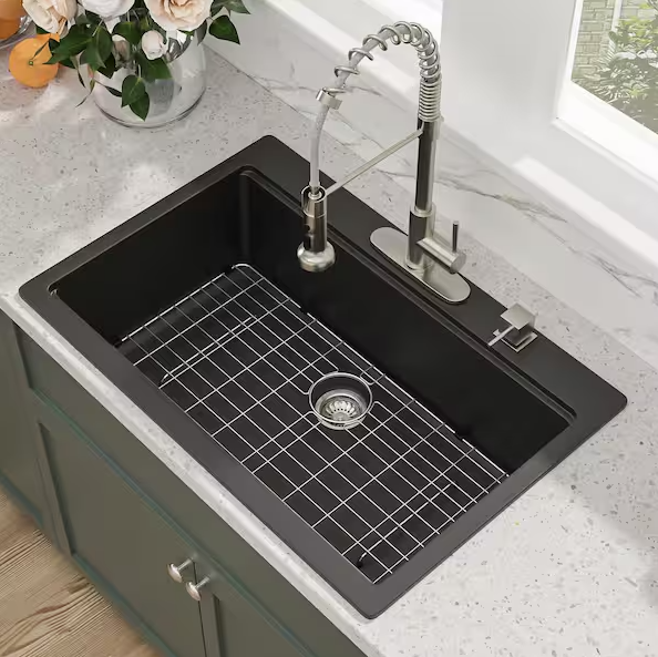 Jameson 33" Granite Composite Top Mount Kitchen Sink with Workstation