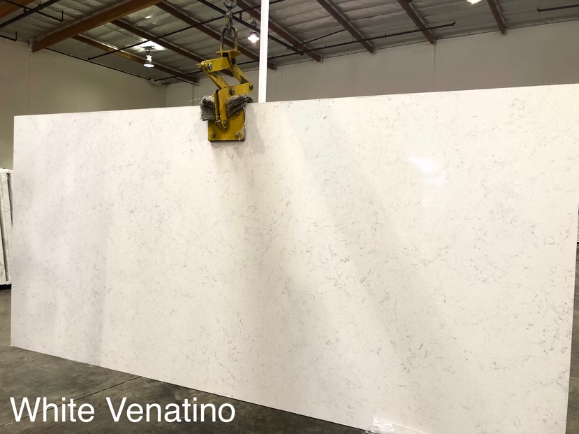 White Venatino Sintera Silica-Free Quartz Slab