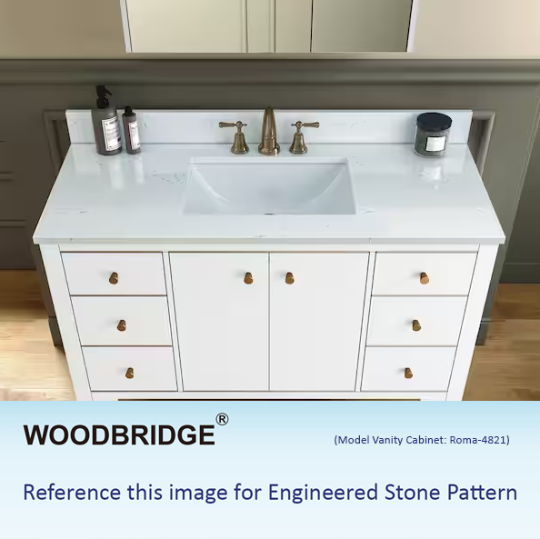 Roma 30" Freestanding Bathroom Vanity with Stone Top and Porcelain Undermount Sink