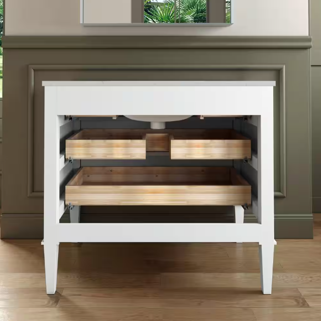 Roma 42" Freestanding Bathroom Vanity with Stone Top and Porcelain Undermount Sink