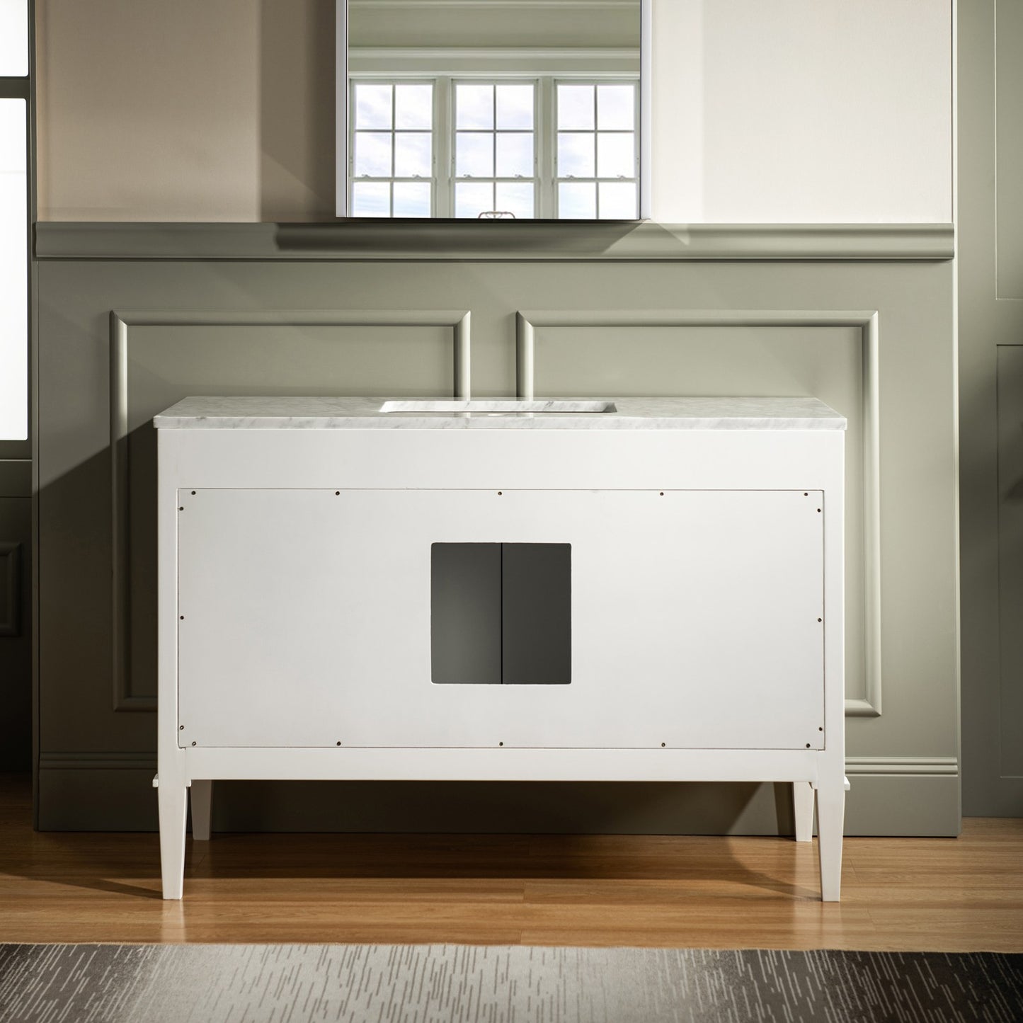 Roma 48" Freestanding Bathroom Vanity with Stone Top and Porcelain Undermount Sink