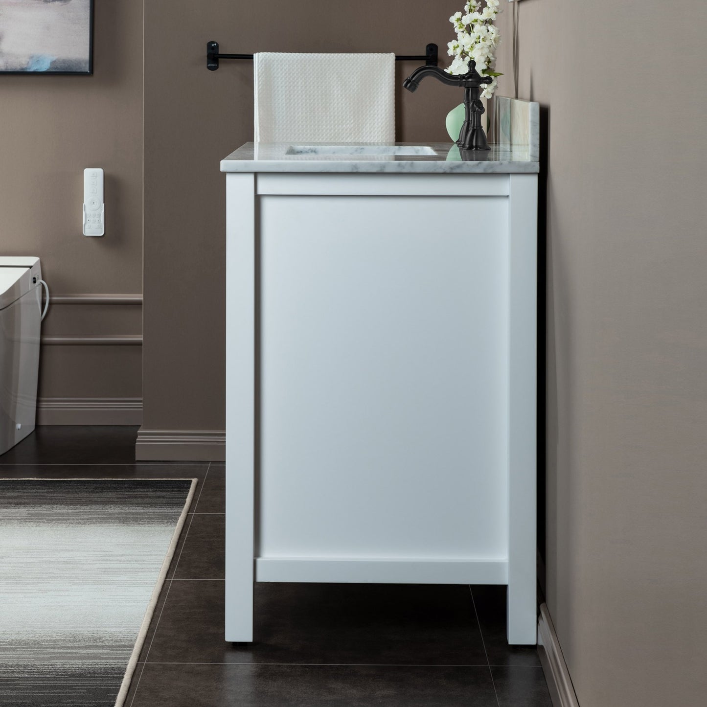 Milan 36" Freestanding Bathroom Vanity with Stone Top and Porcelain Undermount Sink