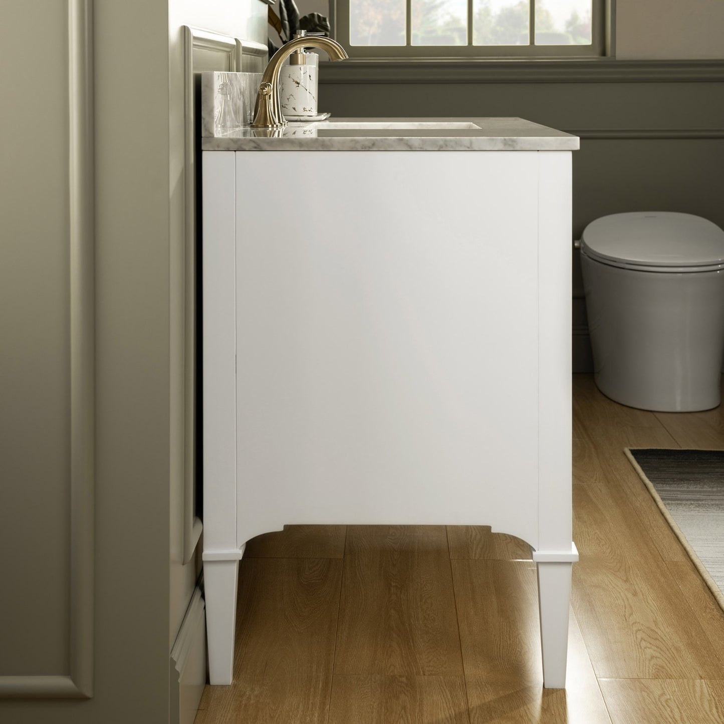 Roma 48" Freestanding Bathroom Vanity with Stone Top and Porcelain Undermount Sink