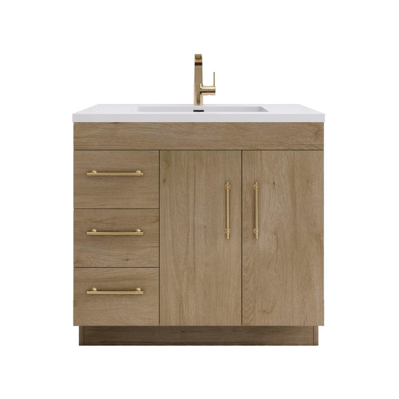 Elsa 36" Freestanding Bathroom Vanity with Reinforced Acrylic Integrated Sink Top
