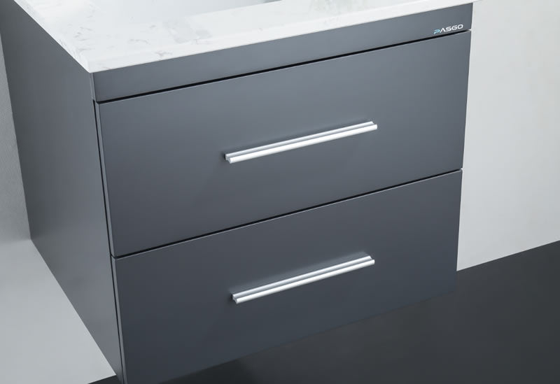 Himmel 24" Wall Mounted Bathroom Vanity with Carrara Quartz Top and Porcelain Undermount Sink