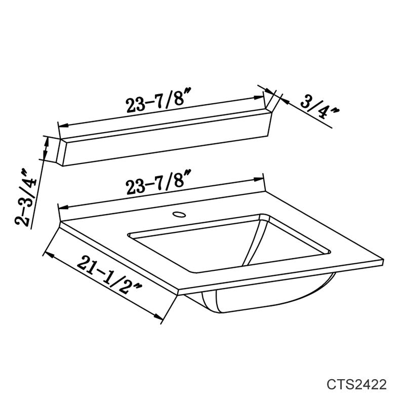Himmel 24" Wall Mounted Bathroom Vanity with Carrara Quartz Top and Porcelain Undermount Sink
