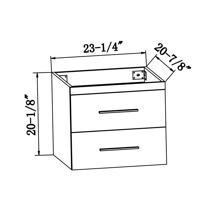 Himmel 24" Wall Mounted Bathroom Vanity with Carrara Quartz Top and Porcelain Undermount Sink