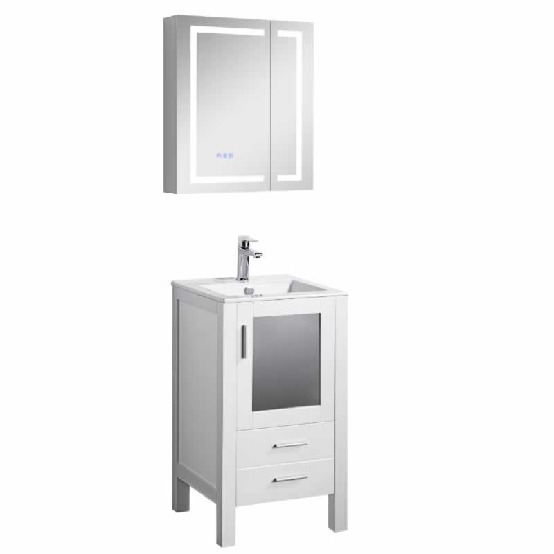 Sigge 16" Freestanding Bathroom Vanity with Ceramic Integrated Sink Top