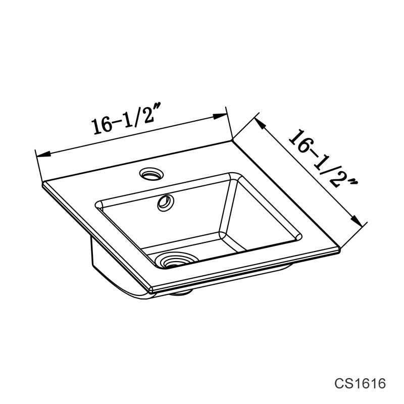 Sigge 16" Freestanding Bathroom Vanity with Ceramic Integrated Sink Top