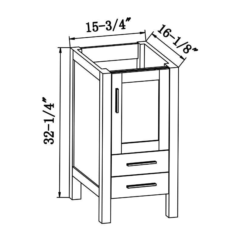 Sigge 16" Freestanding Bathroom Vanity with Ceramic Integrated Sink Top
