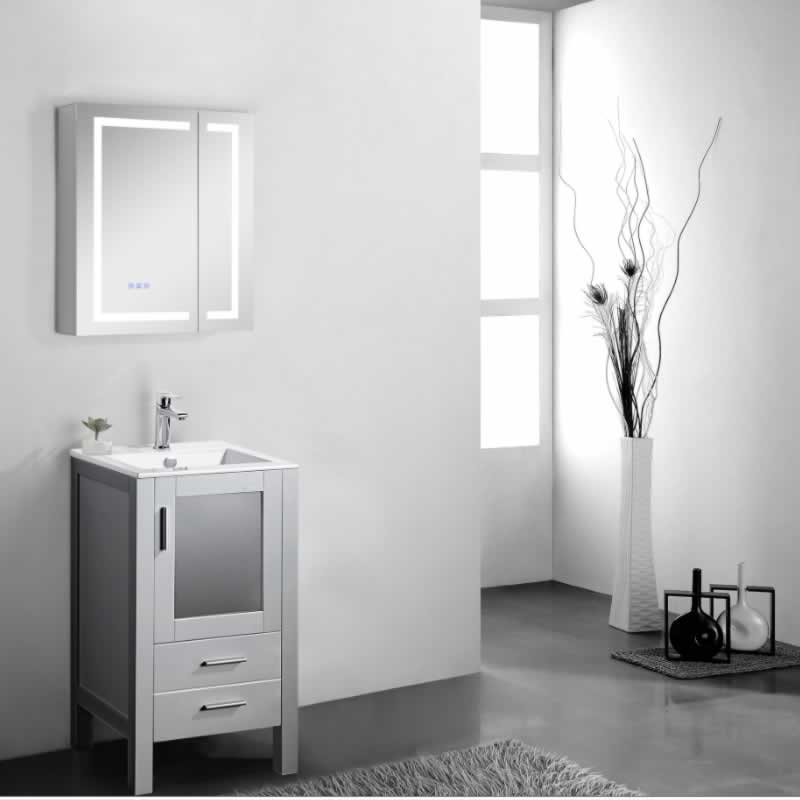Sigge 16" Freestanding Bathroom Vanity with Ceramic Integrated Sink Top