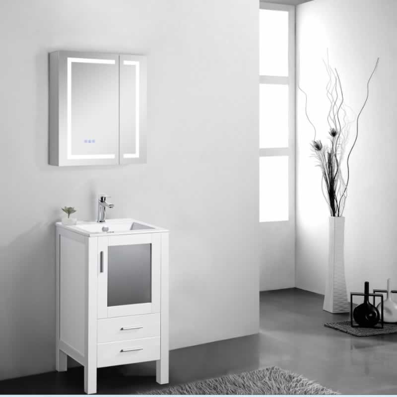Sigge 16" Freestanding Bathroom Vanity with Ceramic Integrated Sink Top