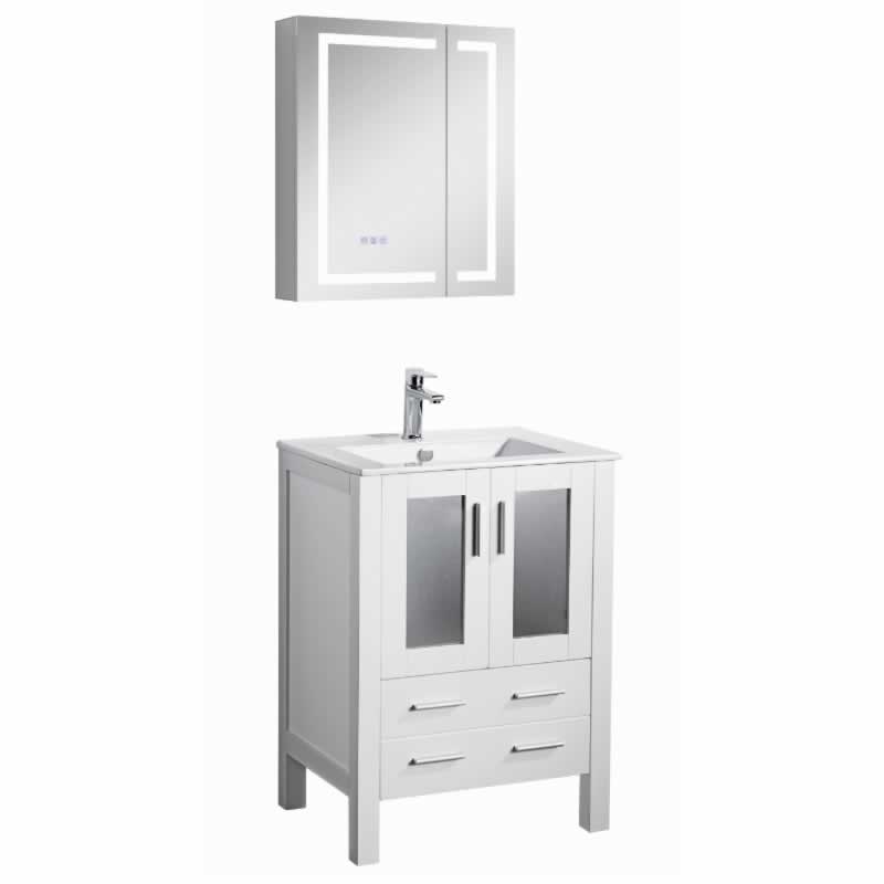 Sigge 24" Freestanding Bathroom Vanity with Ceramic Integrated Sink Top