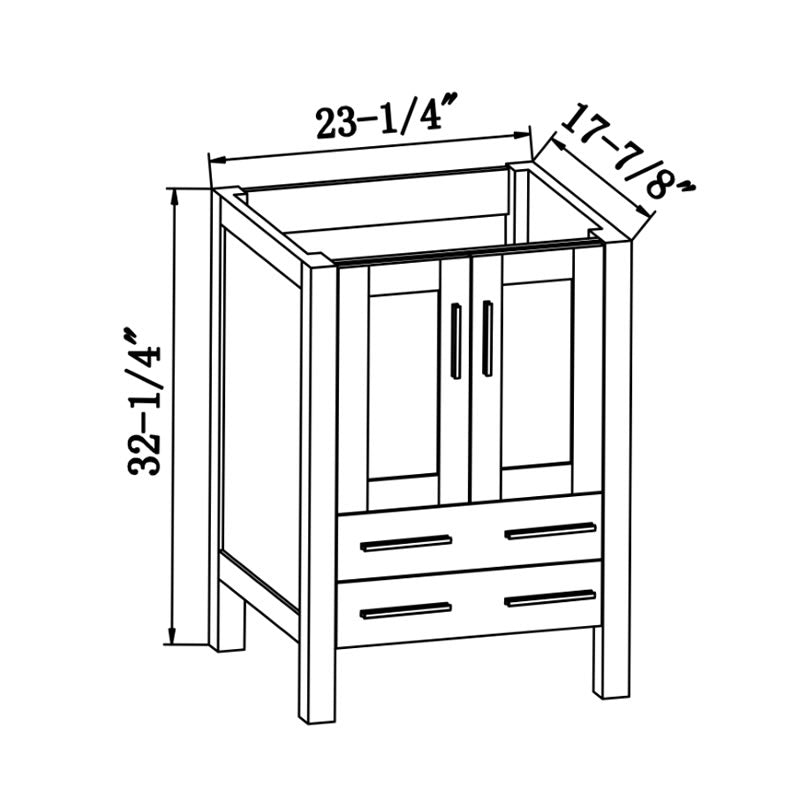 Sigge 24" Freestanding Bathroom Vanity with Ceramic Integrated Sink Top