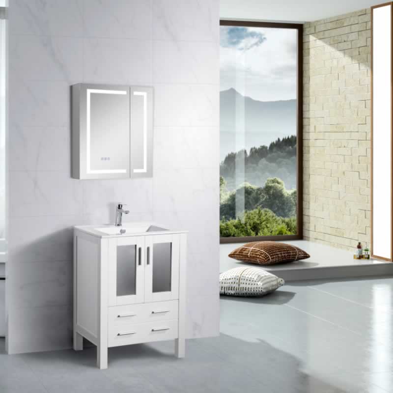 Sigge 24" Freestanding Bathroom Vanity with Ceramic Integrated Sink Top