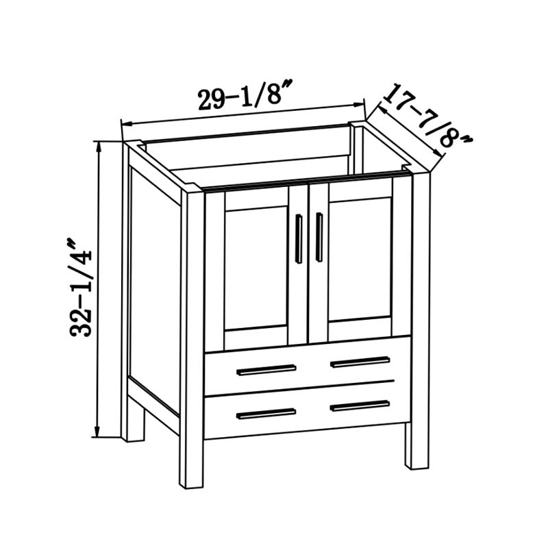 Sigge 30" Freestanding Bathroom Vanity with Ceramic Integrated Sink Top