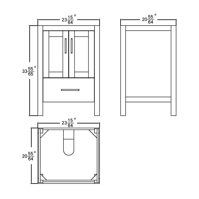 Lilja 24" Freestanding Bathroom Vanity with Carrara Quartz Top and Porcelain Undermount Sink