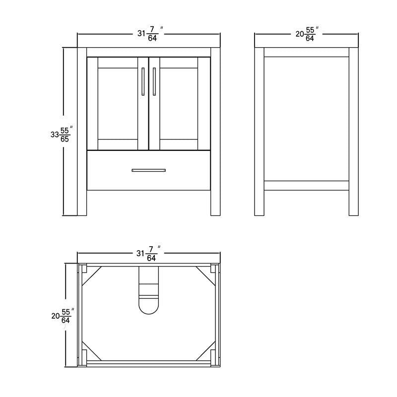 Lilja 30" Freestanding Bathroom Vanity with Carrara Quartz Top and Porcelain Undermount Sink