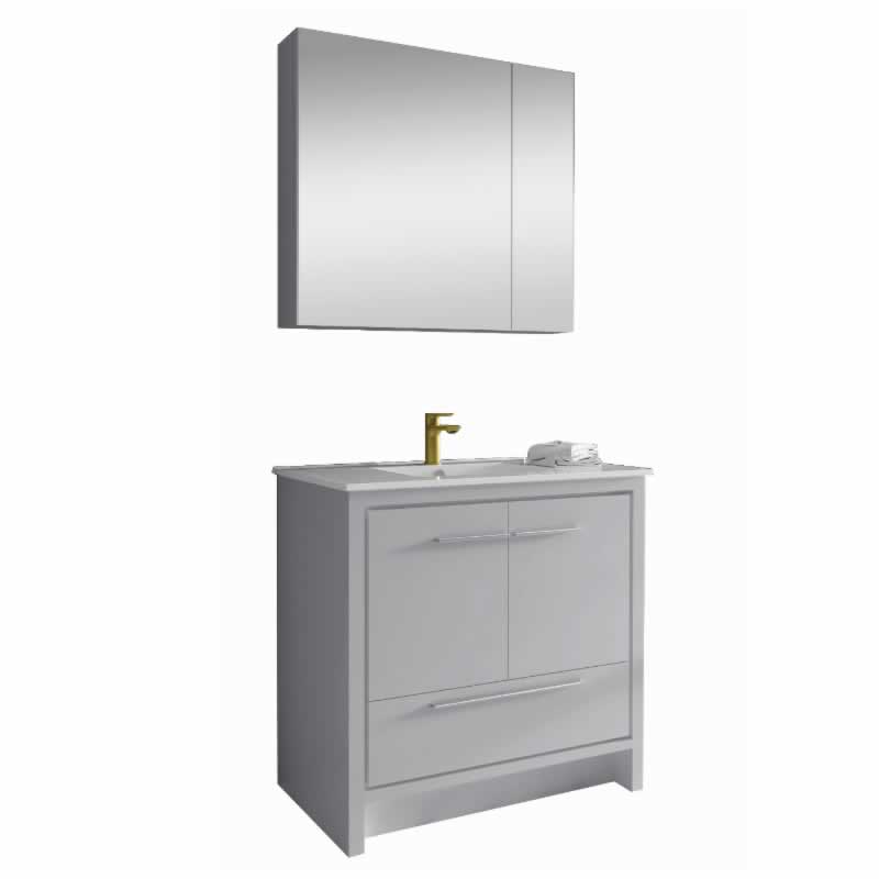 Ludde 36" Freestanding Bathroom Vanity with Ceramic Integrated Sink Top