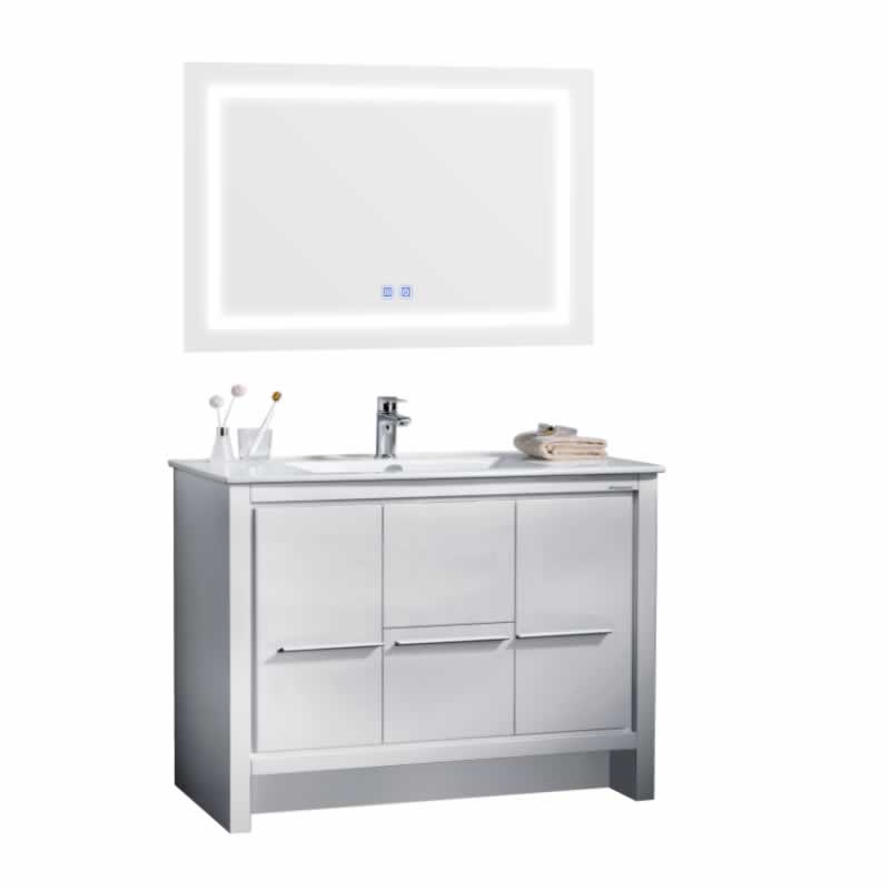 Ludde 48" Freestanding Bathroom Vanity with Ceramic Integrated Sink Top
