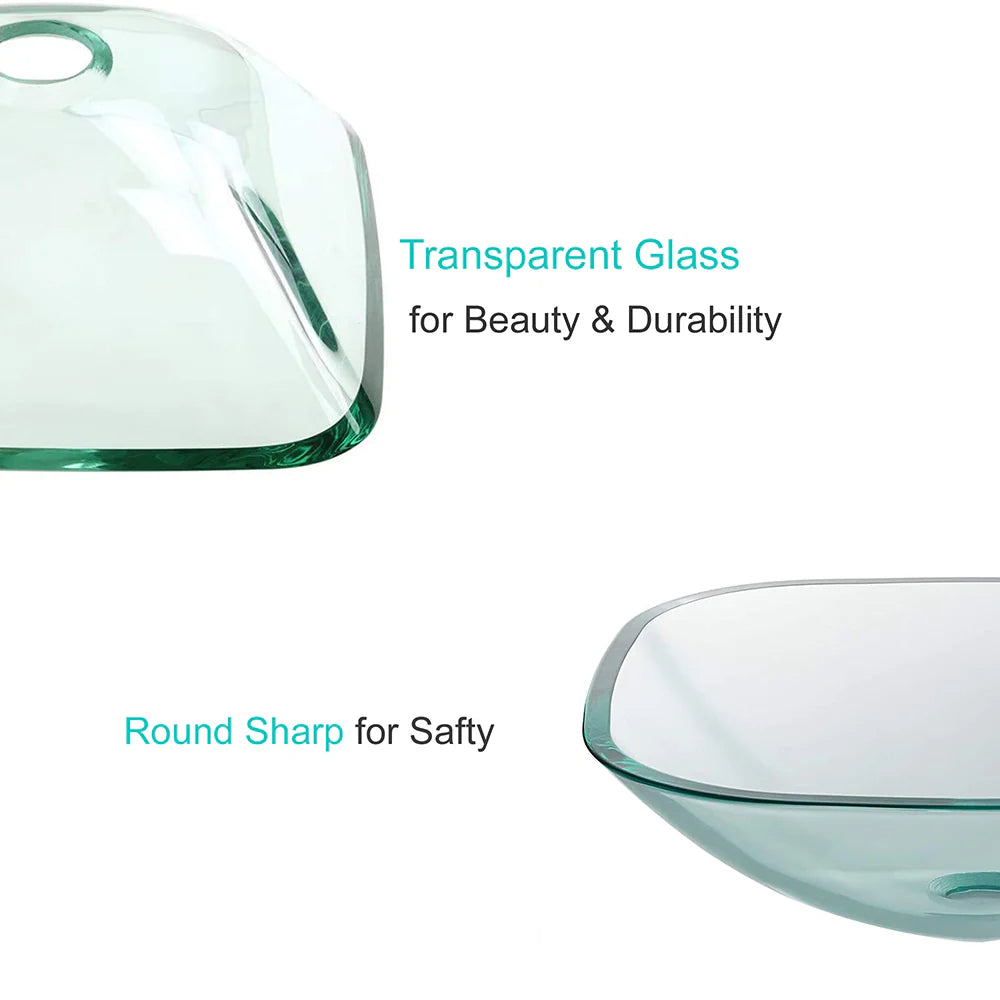 Courtney Tempered Glass Vessel Bathroom Sink