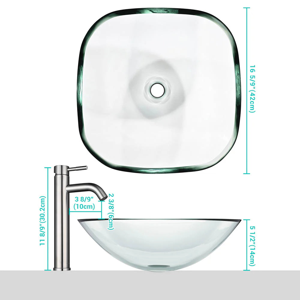 Courtney Tempered Glass Vessel Bathroom Sink