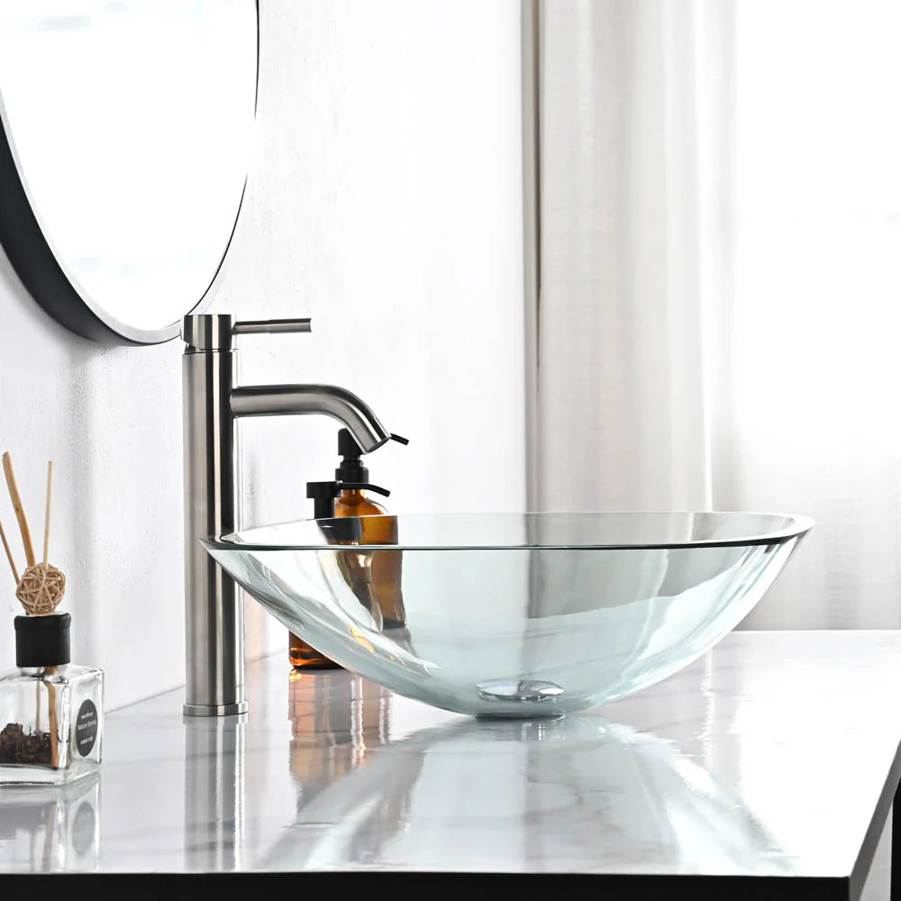 Courtney Tempered Glass Vessel Bathroom Sink