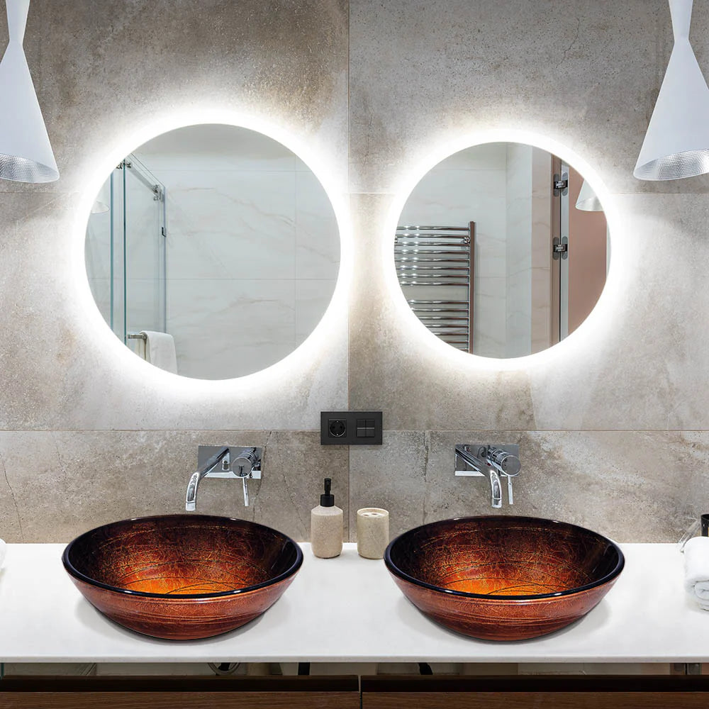 Whitney Tempered Glass Vessel Bathroom Sink