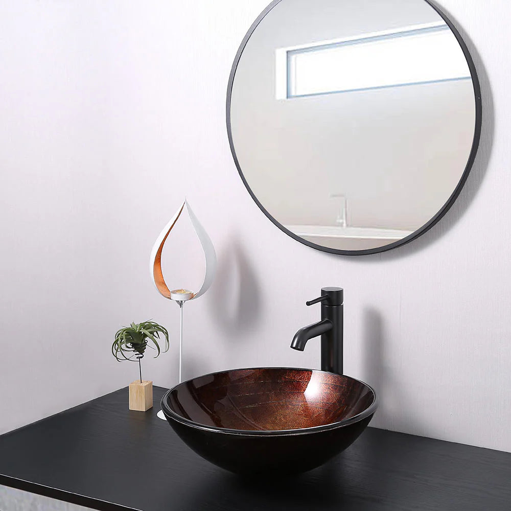 Cleo Tempered Glass Vessel Bathroom Sink