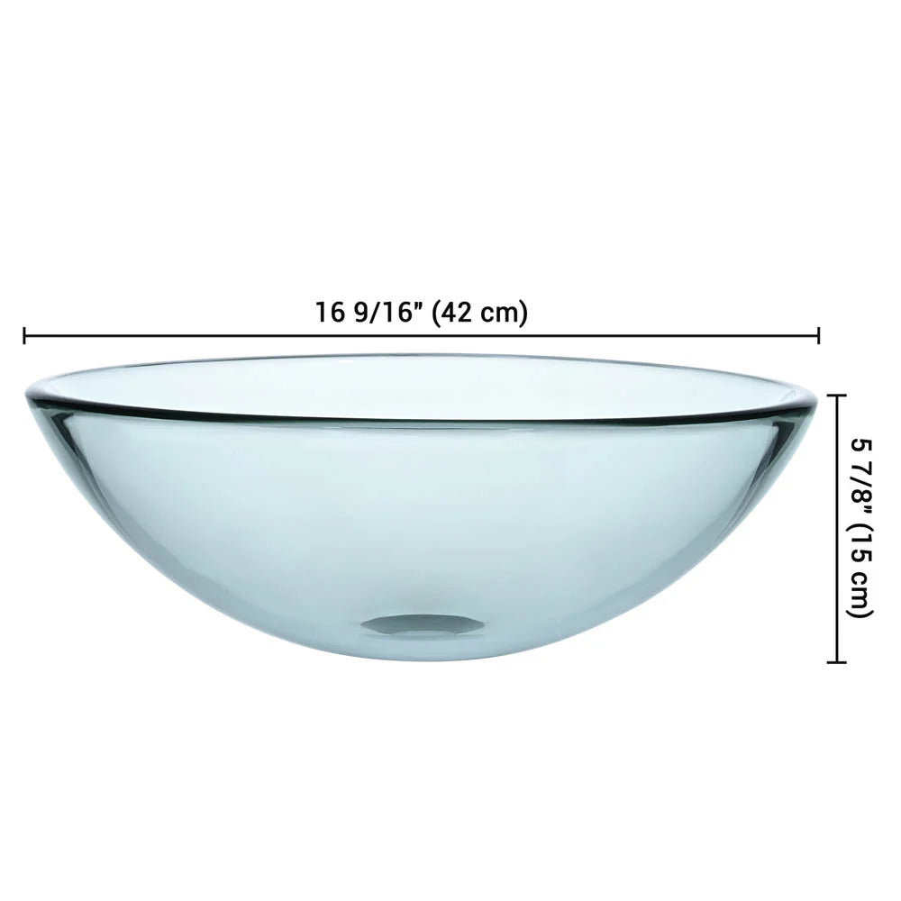 Emmett Tempered Glass Vessel Bathroom Sink