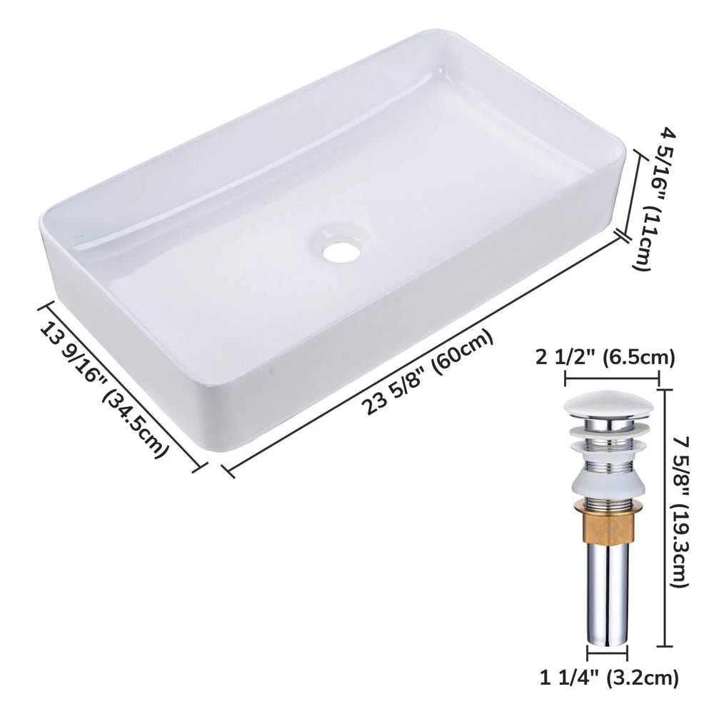 Veza Porcelain Vessel Bathroom Sink