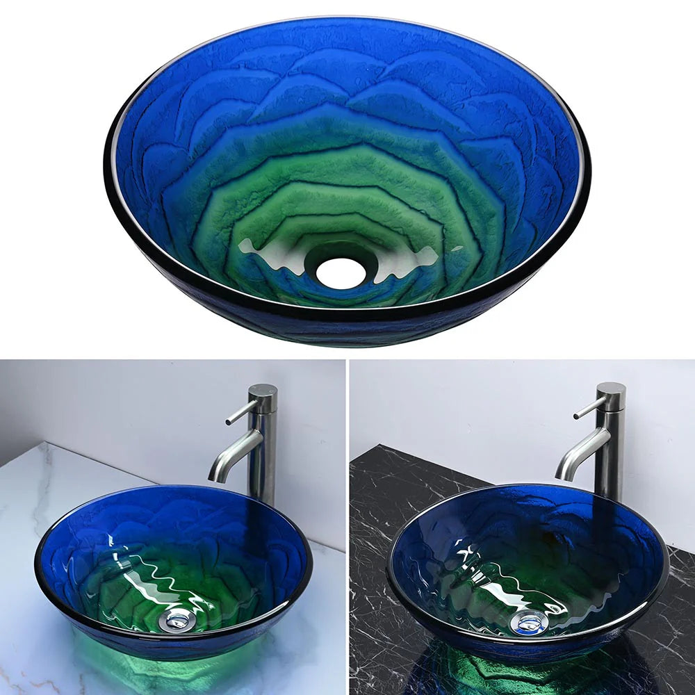 Ronan Tempered Glass Vessel Bathroom Sink