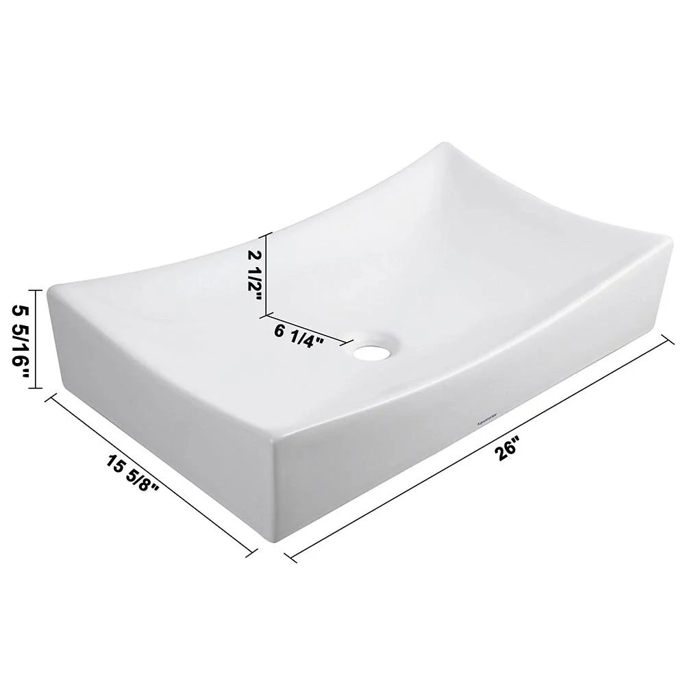 Wynlo Porcelain Vessel Bathroom Sink