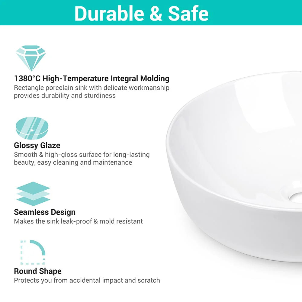 Xella Porcelain Vessel Bathroom Sink