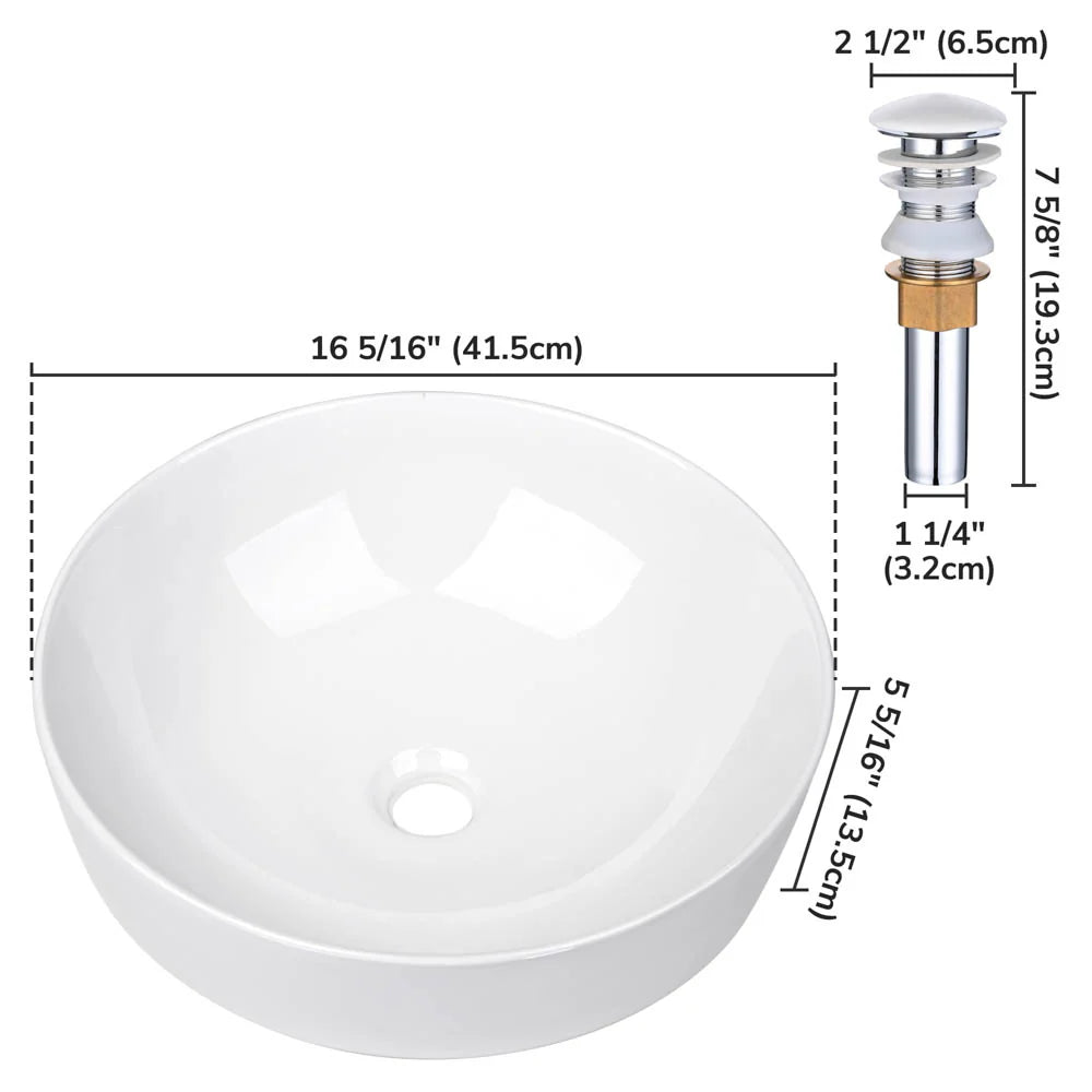 Xella Porcelain Vessel Bathroom Sink