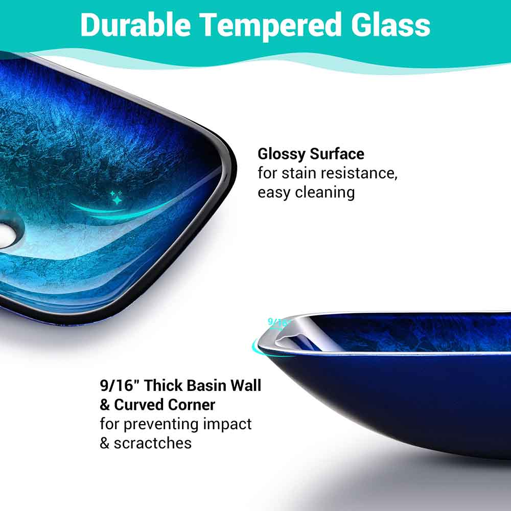 Gavin Tempered Glass Vessel Bathroom Sink
