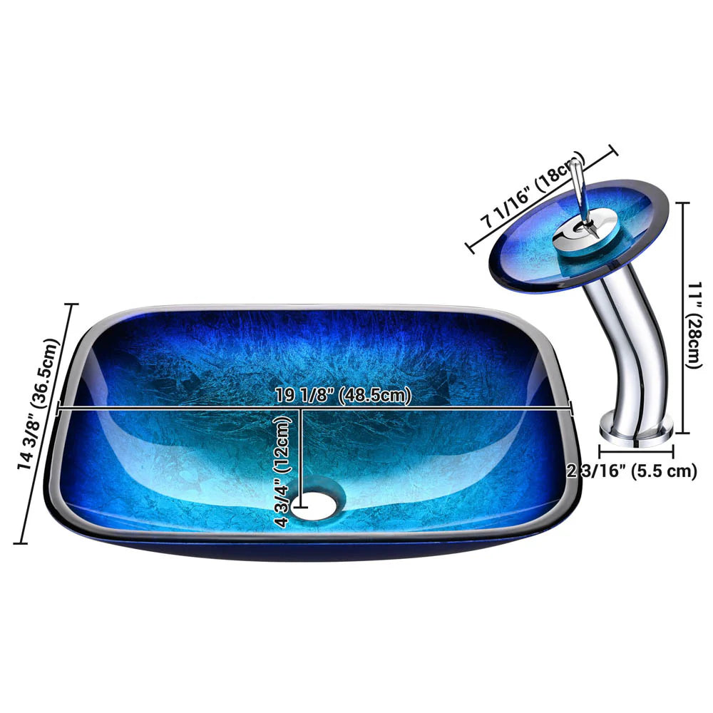 Gavin Tempered Glass Vessel Bathroom Sink