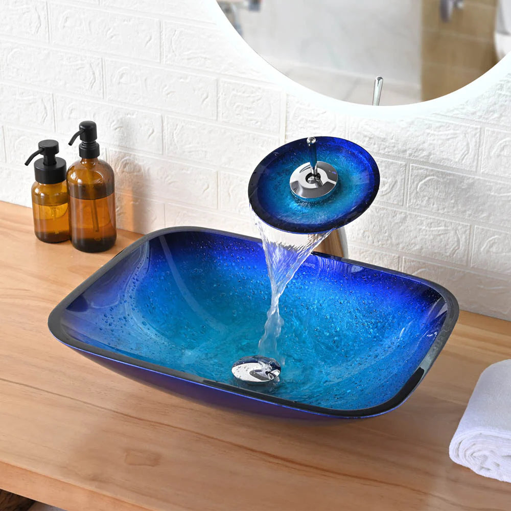 Gavin Tempered Glass Vessel Bathroom Sink