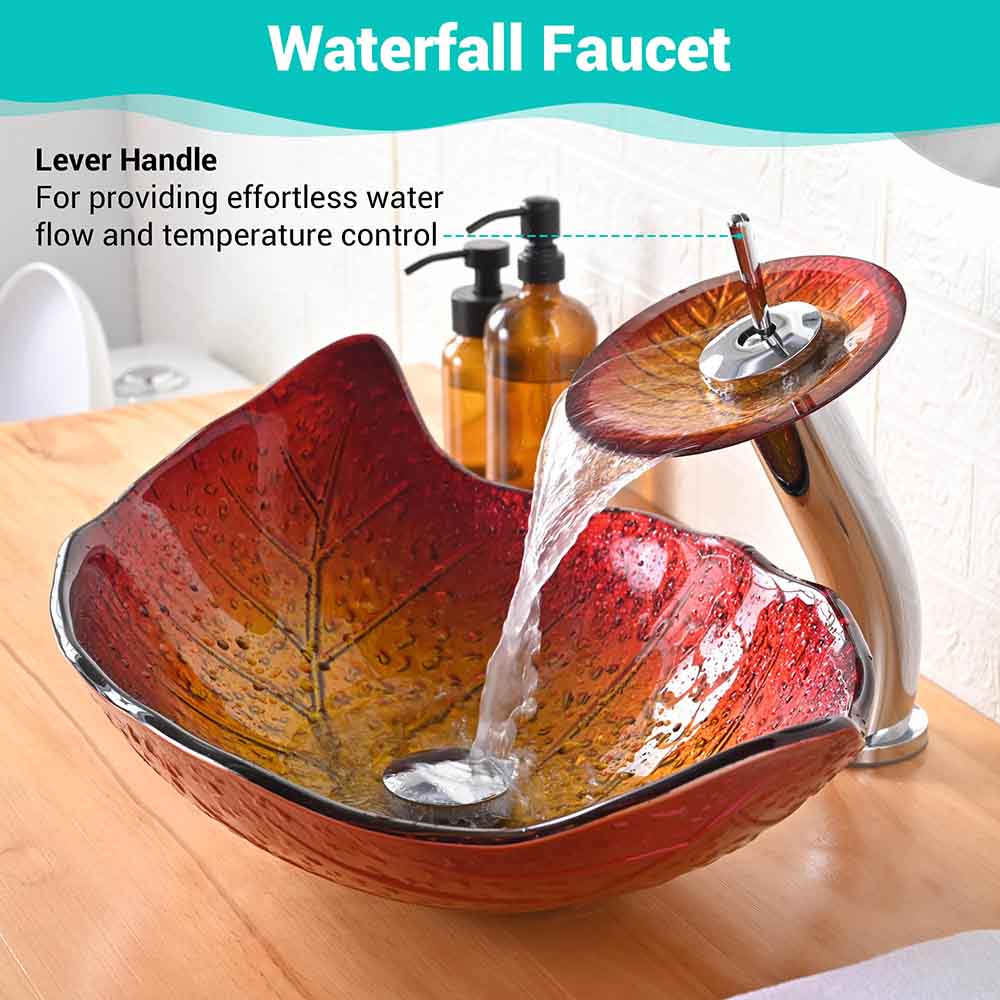 Simeon Tempered Glass Vessel Bathroom Sink