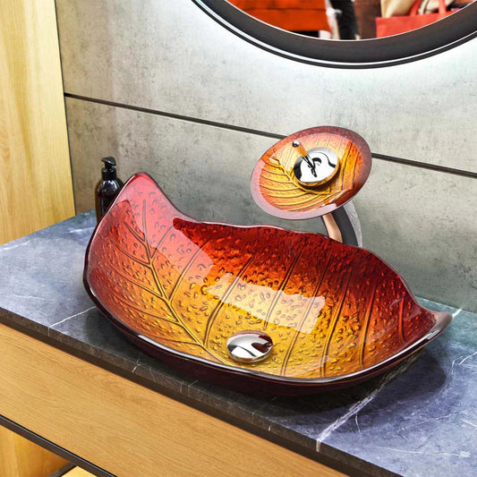 Simeon Tempered Glass Vessel Bathroom Sink