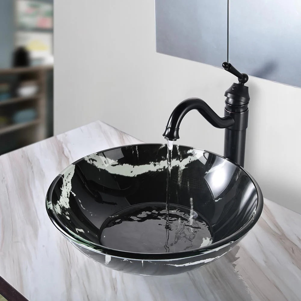 Brett Tempered Glass Vessel Bathroom Sink